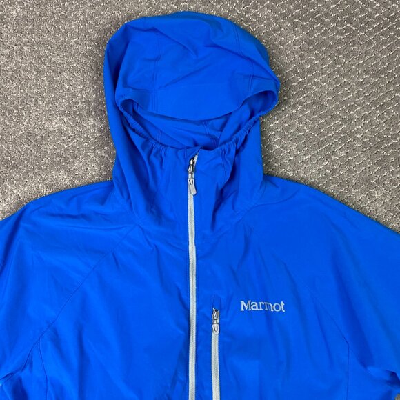 Marmot Lightstream Jacket Men's Large Blue Windbreaker Hiking Outdoor Hooded - Picture 2 of 12